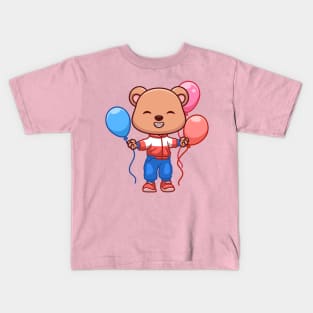 Birthday Bear Cute Cartoon Kids T-Shirt